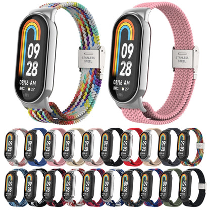 หัวโลหะ + สายนาฬิกาหัวเข็มขัดเหล็กถักไนลอนปรับได้, For Xiaomi Mi Band 8