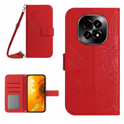 Skin Feel Sun Flower เคสโทรศัพท์หนังพลิกลายนูนพร้อมเชือกเส้นเล็ก, For Realme C75 4G, For Realme 13+ 5G Global, For Realme 13 Pro 5G / 13 Pro+ 5G, For Realme C63 5G