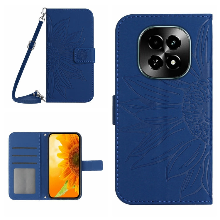Skin Feel Sun Flower เคสโทรศัพท์หนังพลิกลายนูนพร้อมเชือกเส้นเล็ก, For Realme C75 4G, For Realme 13+ 5G Global, For Realme 13 Pro 5G / 13 Pro+ 5G, For Realme C63 5G