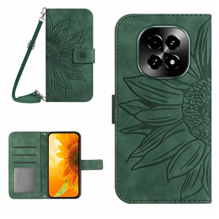 Skin Feel Sun Flower เคสโทรศัพท์หนังพลิกลายนูนพร้อมเชือกเส้นเล็ก, For Realme C75 4G, For Realme 13+ 5G Global, For Realme 13 Pro 5G / 13 Pro+ 5G, For Realme C63 5G