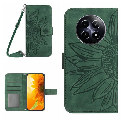 Skin Feel Sun Flower เคสโทรศัพท์หนังพลิกลายนูนพร้อมเชือกเส้นเล็ก, For Realme C75 4G, For Realme 13+ 5G Global, For Realme 13 Pro 5G / 13 Pro+ 5G, For Realme C63 5G