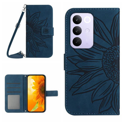 Skin Feel Sun Flower เคสโทรศัพท์หนังพลิกลายนูนพร้อมเชือกเส้นเล็ก, For Realme C85 Pro 4G, For Realme 15T 5G, For Realme 15 5G Global / 15 Pro 5G Global, For Realme C71 4G