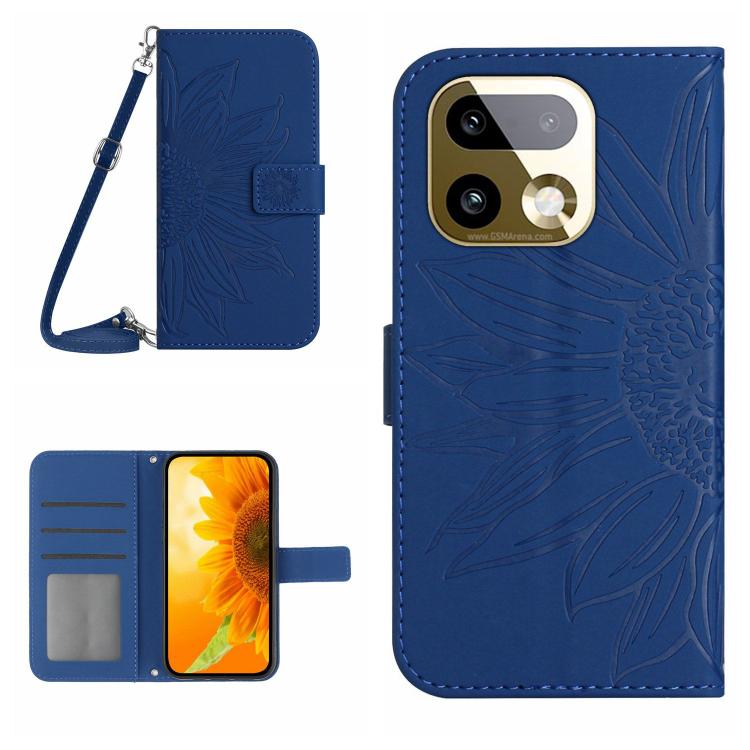 Skin Feel Sun Flower เคสโทรศัพท์หนังพลิกลายนูนพร้อมเชือกเส้นเล็ก, For Realme C100 4G, For Realme C83 5G, For Realme 16 Pro+ 5G, For Realme C85 5G