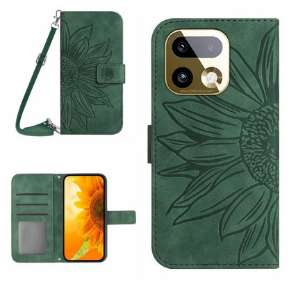 Skin Feel Sun Flower เคสโทรศัพท์หนังพลิกลายนูนพร้อมเชือกเส้นเล็ก, For Realme C100 4G, For Realme C83 5G, For Realme 16 Pro+ 5G, For Realme C85 5G