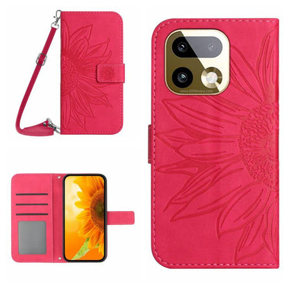 Skin Feel Sun Flower เคสโทรศัพท์หนังพลิกลายนูนพร้อมเชือกเส้นเล็ก, For Realme C100 4G, For Realme C83 5G, For Realme 16 Pro+ 5G, For Realme C85 5G