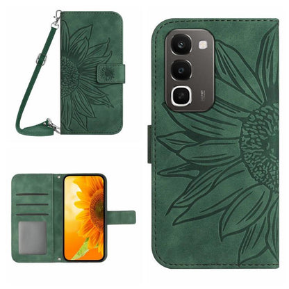 Skin Feel Sun Flower เคสโทรศัพท์หนังพลิกลายนูนพร้อมเชือกเส้นเล็ก, For Realme C100 4G, For Realme C83 5G, For Realme 16 Pro+ 5G, For Realme C85 5G