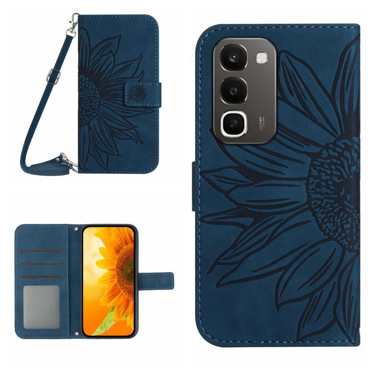 Skin Feel Sun Flower เคสโทรศัพท์หนังพลิกลายนูนพร้อมเชือกเส้นเล็ก, For Realme C100 4G, For Realme C83 5G, For Realme 16 Pro+ 5G, For Realme C85 5G
