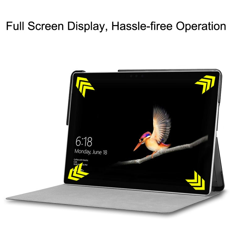 สำหรับ Microsoft Surface Go 2 / Surface Go Voltage ซองหนังพลิกแนวนอนพื้นผิวยืดหยุ่นพร้อมตัวยึด