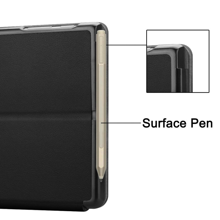 สำหรับ Microsoft Surface Go 2 / Surface Go Voltage ซองหนังพลิกแนวนอนพื้นผิวยืดหยุ่นพร้อมตัวยึด
