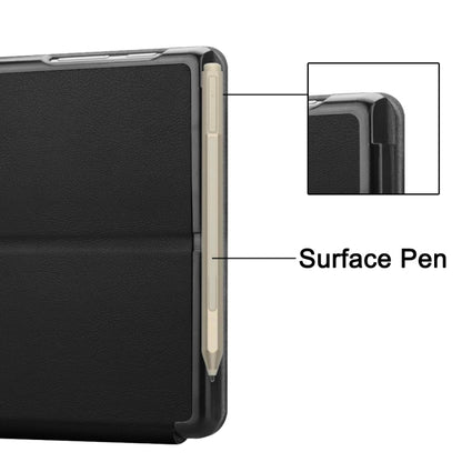 สำหรับ Microsoft Surface Go 2 / Surface Go Voltage ซองหนังพลิกแนวนอนพื้นผิวยืดหยุ่นพร้อมตัวยึด