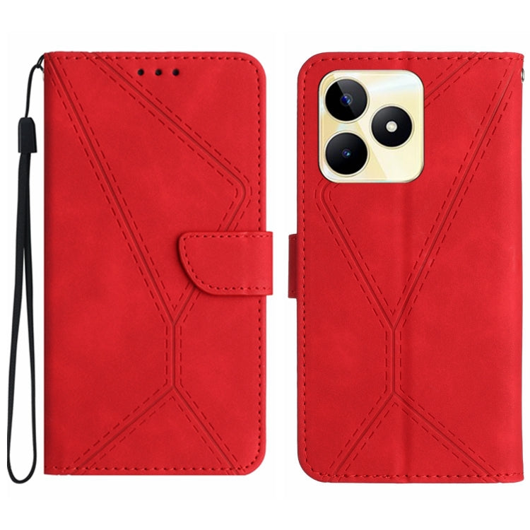 เย็บเคสโทรศัพท์หนังนูน, For Realme C63 5G, For Realme 12 5G Global, For Realme 12+ Global, For Realme 12 Pro/12 Pro+ Global, For Realme C67 4G, For Realme 11 5G Global, For Realme C53, For Realme 11 4G Global