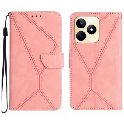 เย็บเคสโทรศัพท์หนังนูน, For Realme C63 5G, For Realme 12 5G Global, For Realme 12+ Global, For Realme 12 Pro/12 Pro+ Global, For Realme C67 4G, For Realme 11 5G Global, For Realme C53, For Realme 11 4G Global