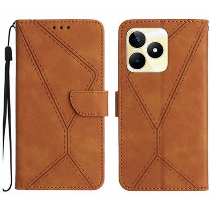 เย็บเคสโทรศัพท์หนังนูน, For Realme C63 5G, For Realme 12 5G Global, For Realme 12+ Global, For Realme 12 Pro/12 Pro+ Global, For Realme C67 4G, For Realme 11 5G Global, For Realme C53, For Realme 11 4G Global