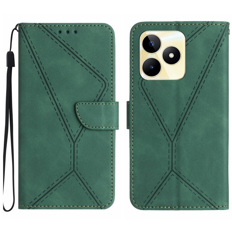 เย็บเคสโทรศัพท์หนังนูน, For Realme C63 5G, For Realme 12 5G Global, For Realme 12+ Global, For Realme 12 Pro/12 Pro+ Global, For Realme C67 4G, For Realme 11 5G Global, For Realme C53, For Realme 11 4G Global