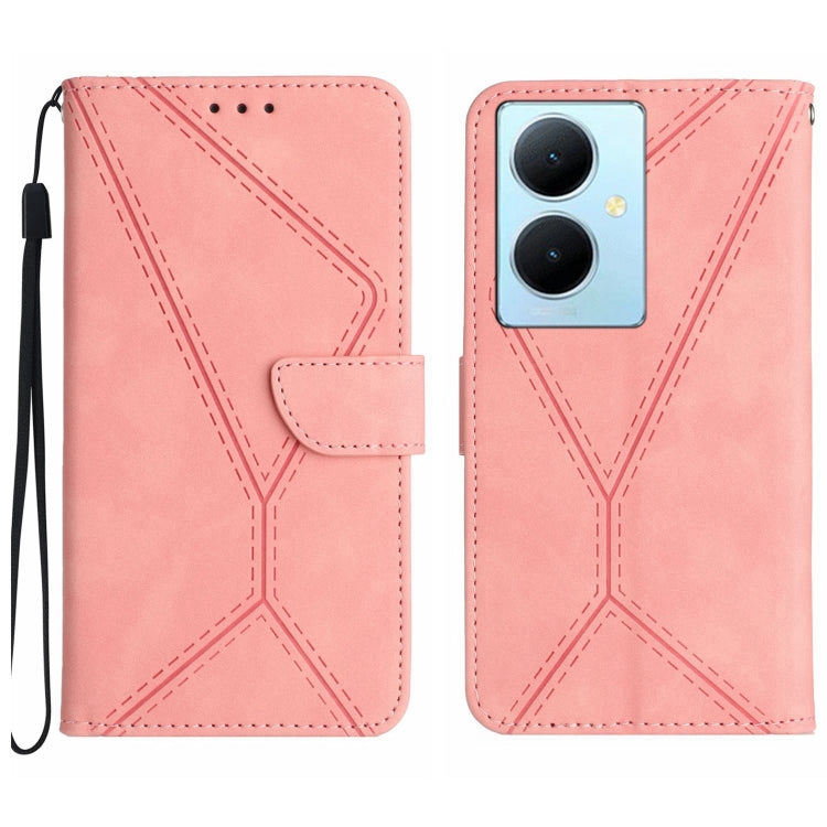 เย็บเคสโทรศัพท์หนังนูน, For vivo V50 5G Global, For vivo Y03 4G, For vivo Y200e / Y100 IDN / V30 Lite India 5G, For vivo Y78+