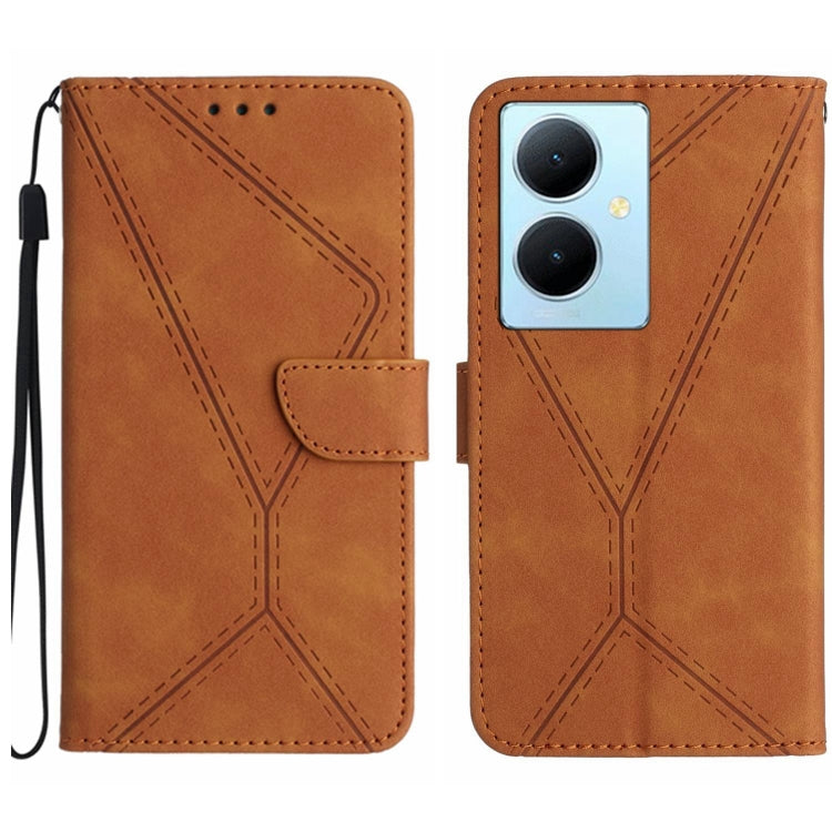 เย็บเคสโทรศัพท์หนังนูน, For vivo V50 5G Global, For vivo Y03 4G, For vivo Y200e / Y100 IDN / V30 Lite India 5G, For vivo Y78+