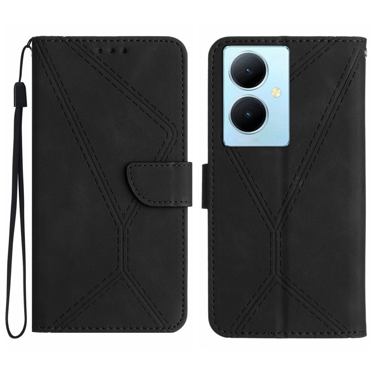 เย็บเคสโทรศัพท์หนังนูน, For vivo V50 5G Global, For vivo Y03 4G, For vivo Y200e / Y100 IDN / V30 Lite India 5G, For vivo Y78+