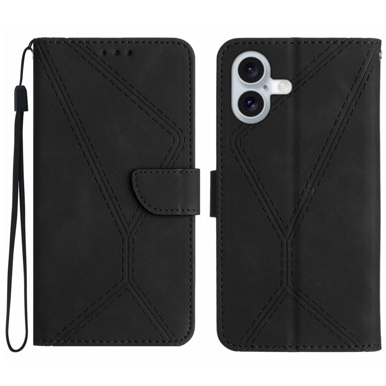 เย็บเคสโทรศัพท์หนังนูน, For iPhone 16, For iPhone 15 Pro Max, For iPhone 15 Pro, For iPhone 15 Plus, For iPhone 15