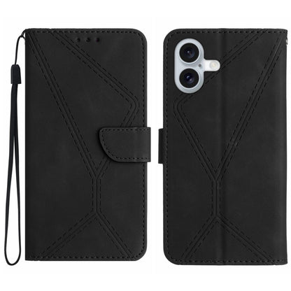 เย็บเคสโทรศัพท์หนังนูน, For iPhone 16, For iPhone 15 Pro Max, For iPhone 15 Pro, For iPhone 15 Plus, For iPhone 15