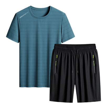 Summer Men T-shirt Short Pants Sports Suit Casual Fitness Two-piece Set, XL, XXXL, XXXXXXL