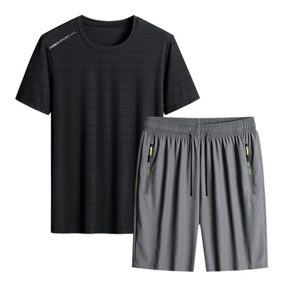Summer Men T-shirt Short Pants Sports Suit Casual Fitness Two-piece Set, XL, XXXL, XXXXXXL