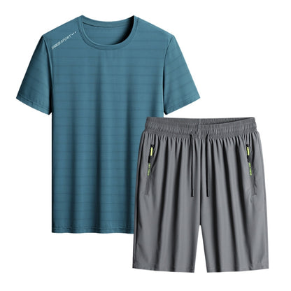 Summer Men T-shirt Short Pants Sports Suit Casual Fitness Two-piece Set, XL, XXXL, XXXXXXL