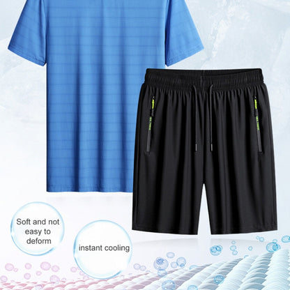 Summer Men T-shirt Short Pants Sports Suit Casual Fitness Two-piece Set, XL, XXXL, XXXXXXL
