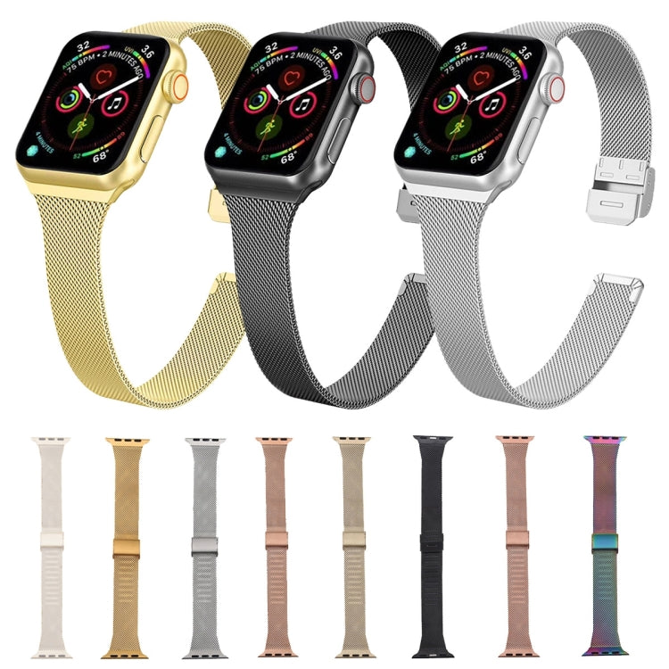 สายนาฬิกาสแตนเลส Milanese, For Apple Watch Series 8&7 41mm / SE 2&6&SE&5&4 40mm / 3&2&1 38mm, For Apple Watch Ultra 49mm / Series 8&7 45mm / SE 2&6&SE&5&4 44mm / 3&2&1 42mm, For Apple Watch Series 7 45mm / 6 & SE & 5 & 4 44mm / 3 & 2 & 1 42mm          ...