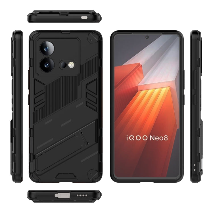 เกราะพังค์ 2 in 1 PC + เคสโทรศัพท์ TPU พร้อมตัวยึด, For vivo iQOO Neo8, For vivo Y78 Global, For vivo Y27 4G Global