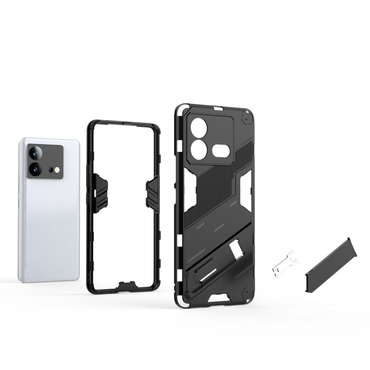 เกราะพังค์ 2 in 1 PC + เคสโทรศัพท์ TPU พร้อมตัวยึด, For vivo iQOO Neo8, For vivo Y78 Global, For vivo Y27 4G Global