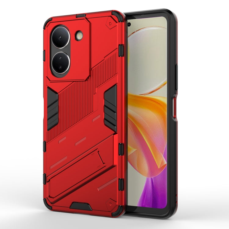 เกราะพังค์ 2 in 1 PC + เคสโทรศัพท์ TPU พร้อมตัวยึด, For vivo iQOO Neo8, For vivo Y78 Global, For vivo Y27 4G Global