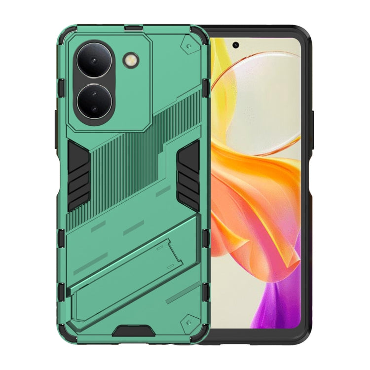 เกราะพังค์ 2 in 1 PC + เคสโทรศัพท์ TPU พร้อมตัวยึด, For vivo iQOO Neo8, For vivo Y78 Global, For vivo Y27 4G Global