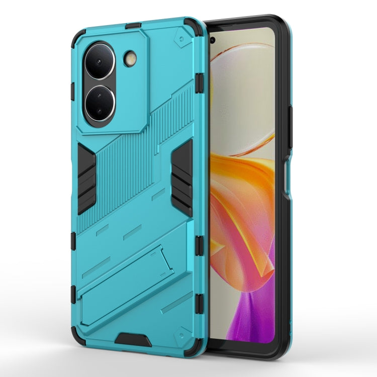 เกราะพังค์ 2 in 1 PC + เคสโทรศัพท์ TPU พร้อมตัวยึด, For vivo iQOO Neo8, For vivo Y78 Global, For vivo Y27 4G Global