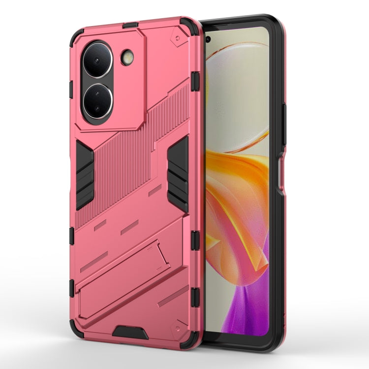 เกราะพังค์ 2 in 1 PC + เคสโทรศัพท์ TPU พร้อมตัวยึด, For vivo iQOO Neo8, For vivo Y78 Global, For vivo Y27 4G Global