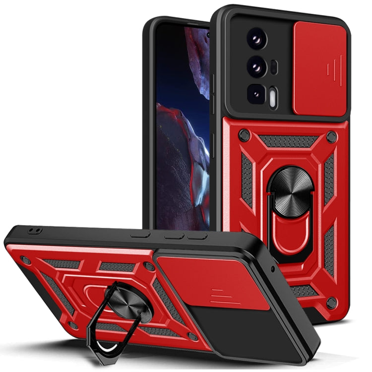 เลื่อนฝาครอบกล้องออกแบบ TPU ไฮบริดเคสโทรศัพท์พีซี, For Xiaomi Poco F5 Pro