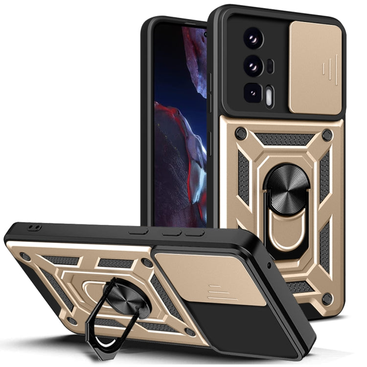 เลื่อนฝาครอบกล้องออกแบบ TPU ไฮบริดเคสโทรศัพท์พีซี, For Xiaomi Poco F5 Pro