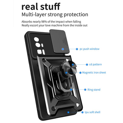 เลื่อนฝาครอบกล้องออกแบบ TPU ไฮบริดเคสโทรศัพท์พีซี, For Xiaomi Poco F5 Pro