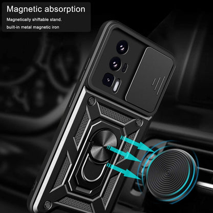 เลื่อนฝาครอบกล้องออกแบบ TPU ไฮบริดเคสโทรศัพท์พีซี, For Xiaomi Poco F5 Pro