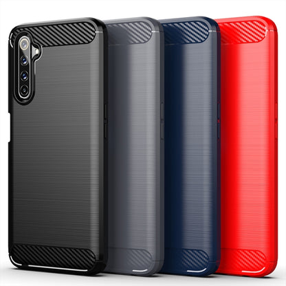 เคสโทรศัพท์ TPU คาร์บอนไฟเบอร์พื้นผิวแปรง, For Realme 6 Pro