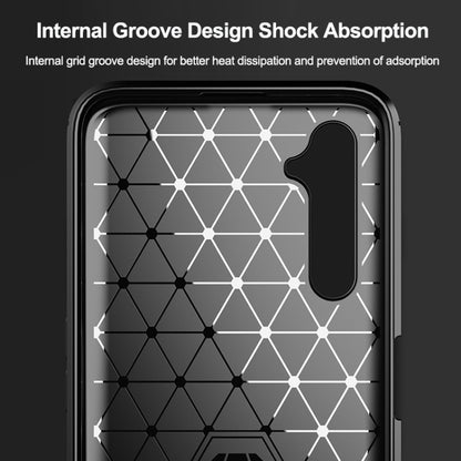 เคสโทรศัพท์ TPU คาร์บอนไฟเบอร์พื้นผิวแปรง, For Realme 6 Pro