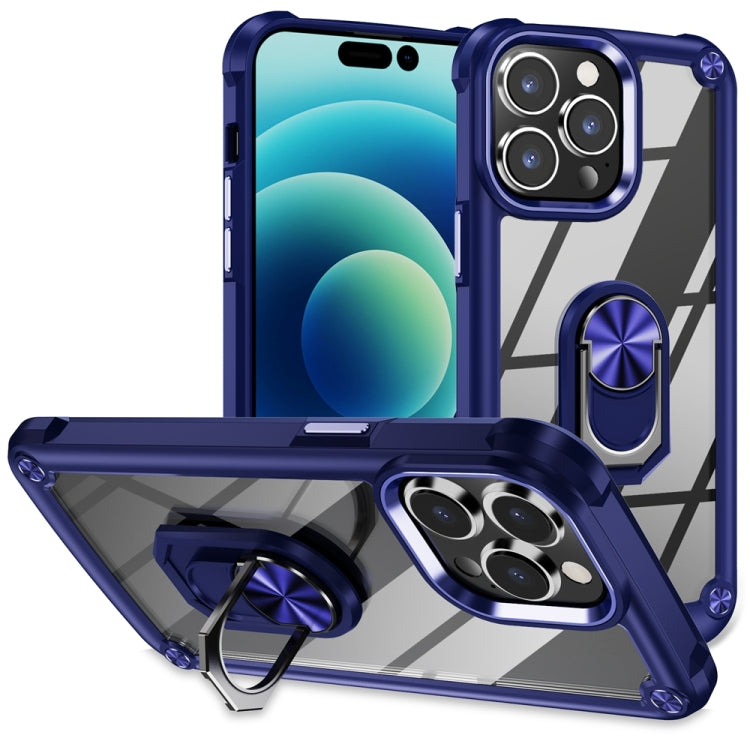 เคสโทรศัพท์ป้องกันเลนส์ TPU + PC พร้อมที่ใส่แหวน, For iPhone 15 Pro, For iPhone 15 Plus, For iPhone 15