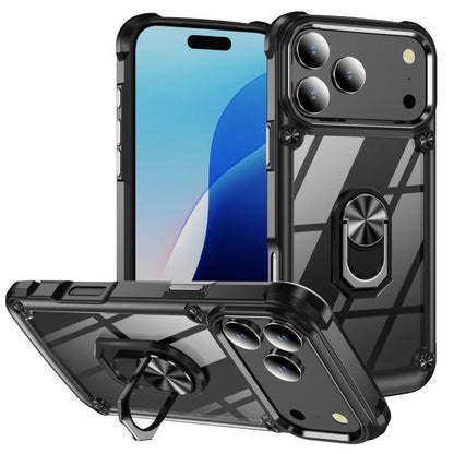 เคสโทรศัพท์ป้องกันเลนส์ TPU + PC พร้อมที่ใส่แหวน, For iPhone 17e / 16e, For iPhone 17 Pro Max, For iPhone 17, For iPhone Air, For iPhone 16 Pro Max, For iPhone 16 Pro, For iPhone 16 Plus, For iPhone 16, For iPhone 15 Pro Max