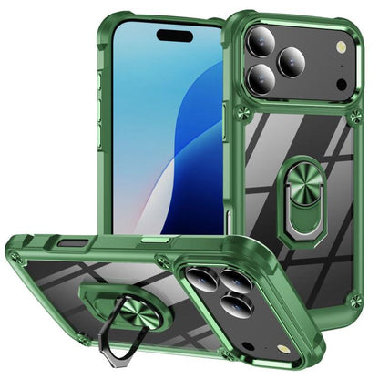 เคสโทรศัพท์ป้องกันเลนส์ TPU + PC พร้อมที่ใส่แหวน, For iPhone 17e / 16e, For iPhone 17 Pro Max, For iPhone 17, For iPhone Air, For iPhone 16 Pro Max, For iPhone 16 Pro, For iPhone 16 Plus, For iPhone 16, For iPhone 15 Pro Max