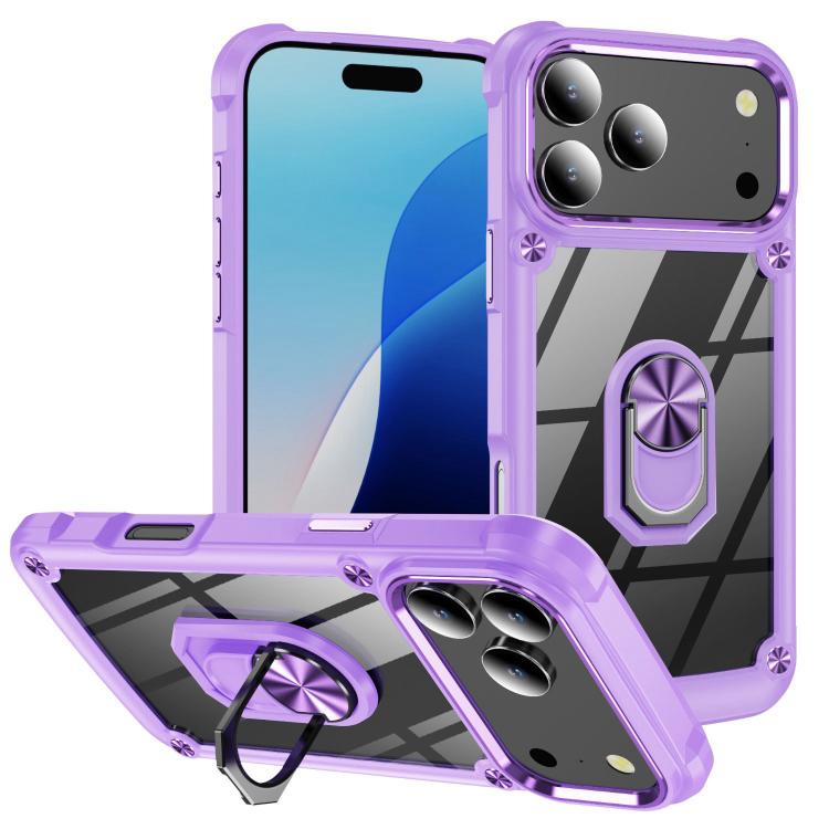 เคสโทรศัพท์ป้องกันเลนส์ TPU + PC พร้อมที่ใส่แหวน, For iPhone 17e / 16e, For iPhone 17 Pro Max, For iPhone 17, For iPhone Air, For iPhone 16 Pro Max, For iPhone 16 Pro, For iPhone 16 Plus, For iPhone 16, For iPhone 15 Pro Max