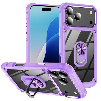 เคสโทรศัพท์ป้องกันเลนส์ TPU + PC พร้อมที่ใส่แหวน, For iPhone 17e / 16e, For iPhone 17 Pro Max, For iPhone 17, For iPhone Air, For iPhone 16 Pro Max, For iPhone 16 Pro, For iPhone 16 Plus, For iPhone 16, For iPhone 15 Pro Max