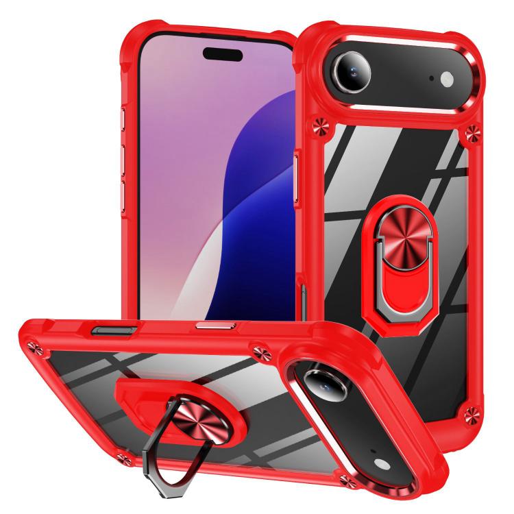 เคสโทรศัพท์ป้องกันเลนส์ TPU + PC พร้อมที่ใส่แหวน, For iPhone 17e / 16e, For iPhone 17 Pro Max, For iPhone 17, For iPhone Air, For iPhone 16 Pro Max, For iPhone 16 Pro, For iPhone 16 Plus, For iPhone 16, For iPhone 15 Pro Max
