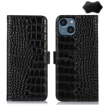 ซองใส่โทรศัพท์หนังวัวชั้นบนจระเข้, For iPhone 15