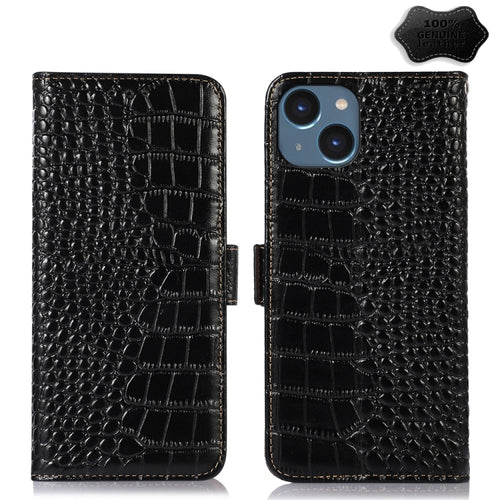 ซองใส่โทรศัพท์หนังวัวชั้นบนจระเข้, For iPhone 15