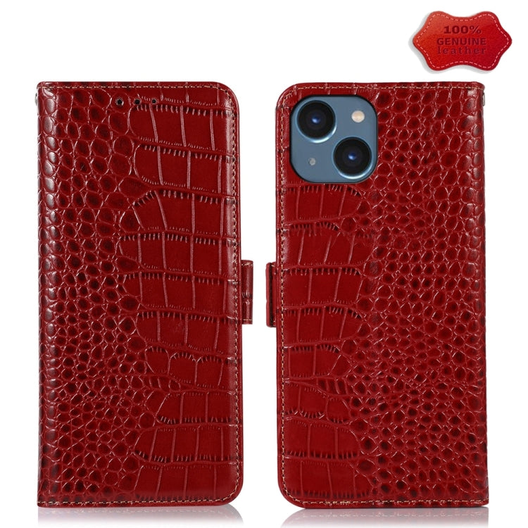 ซองใส่โทรศัพท์หนังวัวชั้นบนจระเข้, For iPhone 15