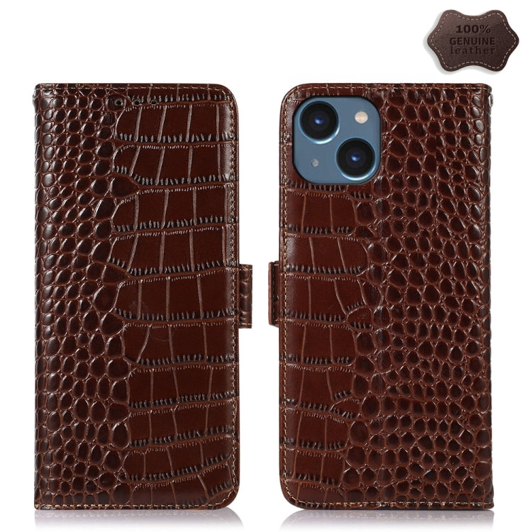ซองใส่โทรศัพท์หนังวัวชั้นบนจระเข้, For iPhone 15